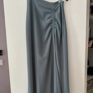 Blew Boutique Brand New Blue Maxi Skirt Ruched Design Size S Beautiful & Modest